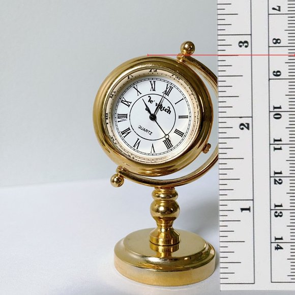 Le Watch (2) Vintage Miniature Clocks Solid Brass PRISTINE Condition - Picture 6 of 7